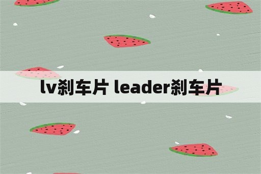 lv刹车片 leader刹车片