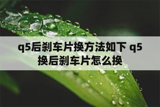 q5后刹车片换方法如下 q5换后刹车片怎么换