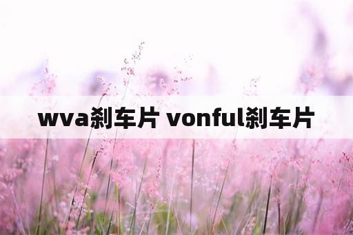 wva刹车片 vonful刹车片