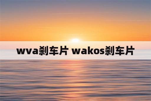 wva刹车片 wakos刹车片